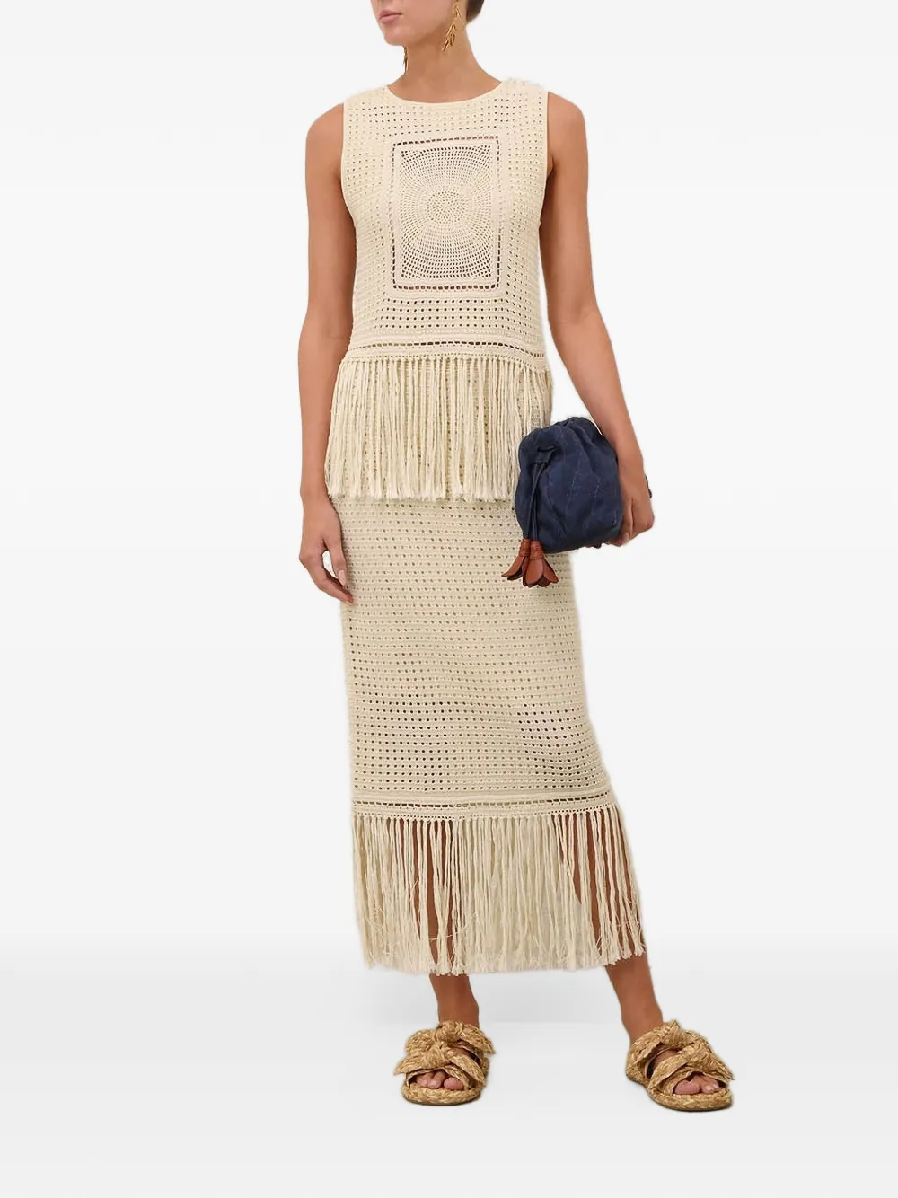 ZIMMERMANN Indra fringe-trim skirt - Toni neutri