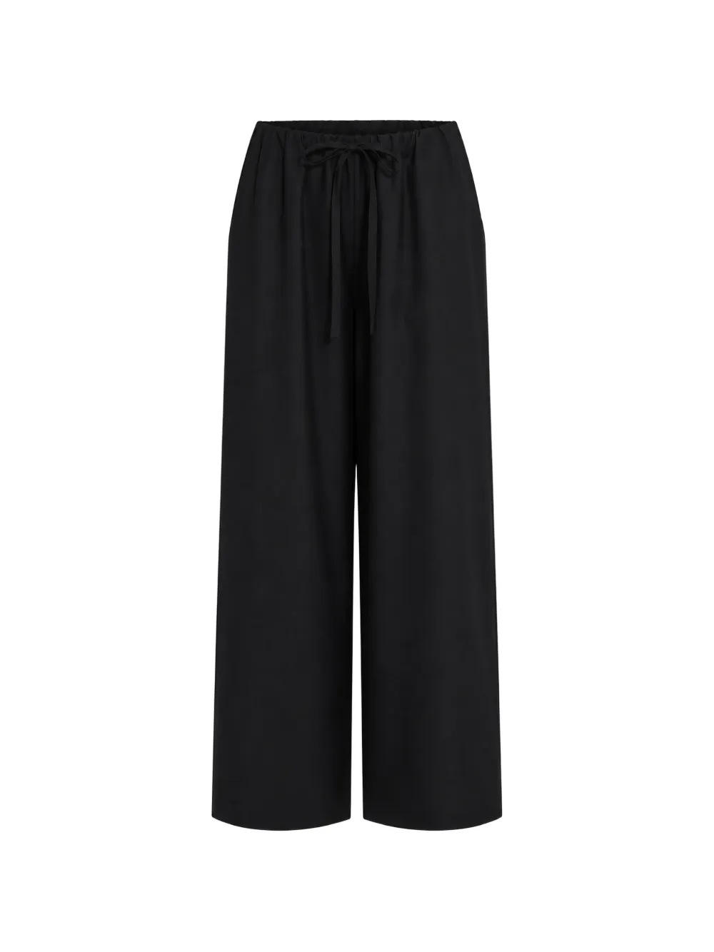 TOTEME drawstring-waist wide-leg trousers - Nero