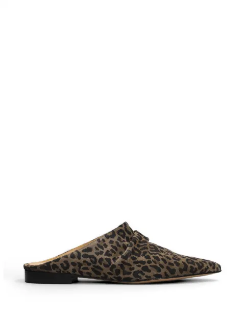 ALCHIMIA leopard-print gathered mules