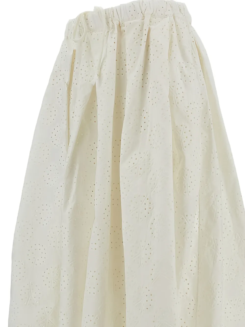 Comme Des Garçons Broderie anglaise broek met wijde pijpen Beige