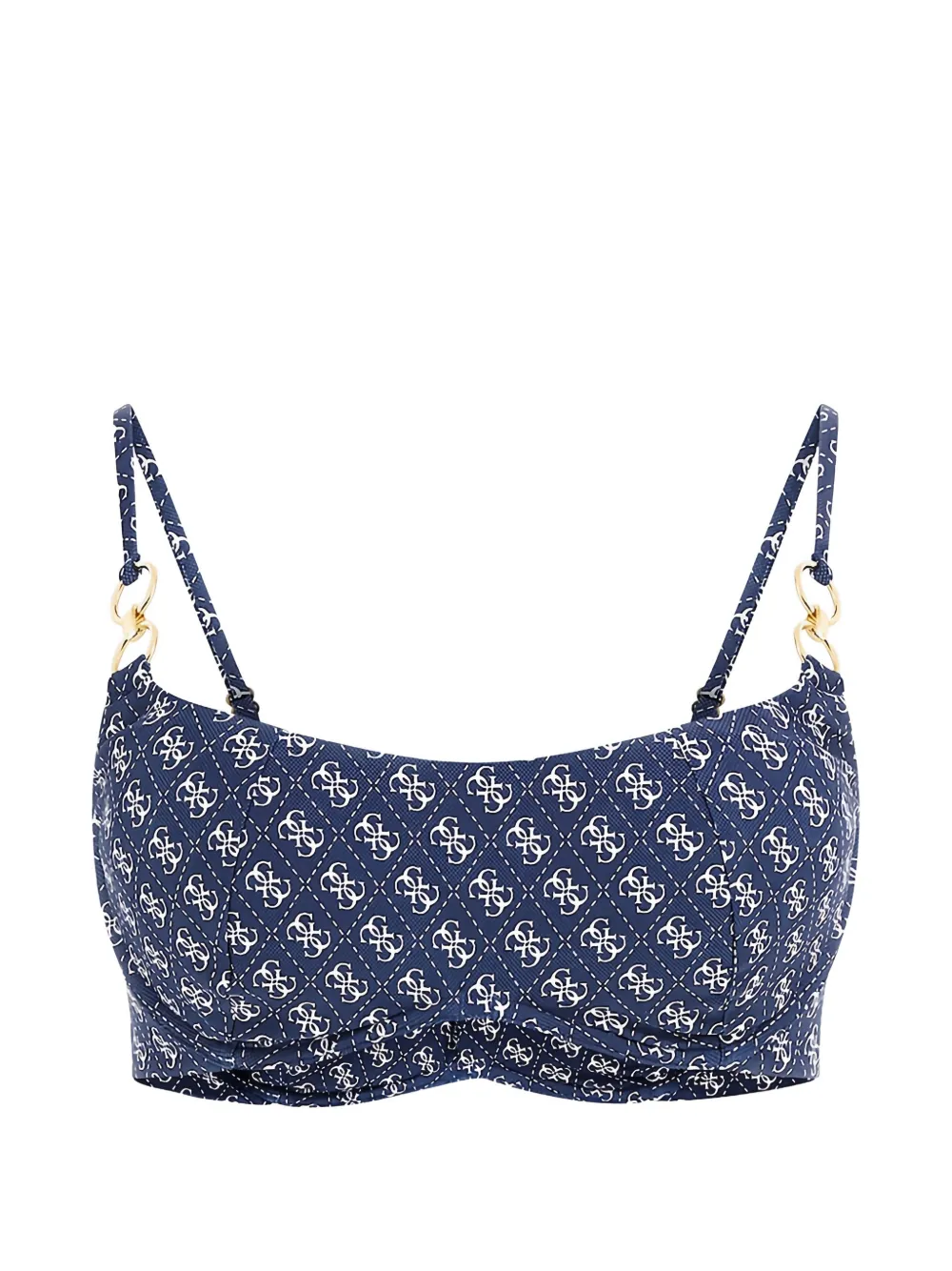 GUESS USA monogram-print ring-detail bikini - Blu