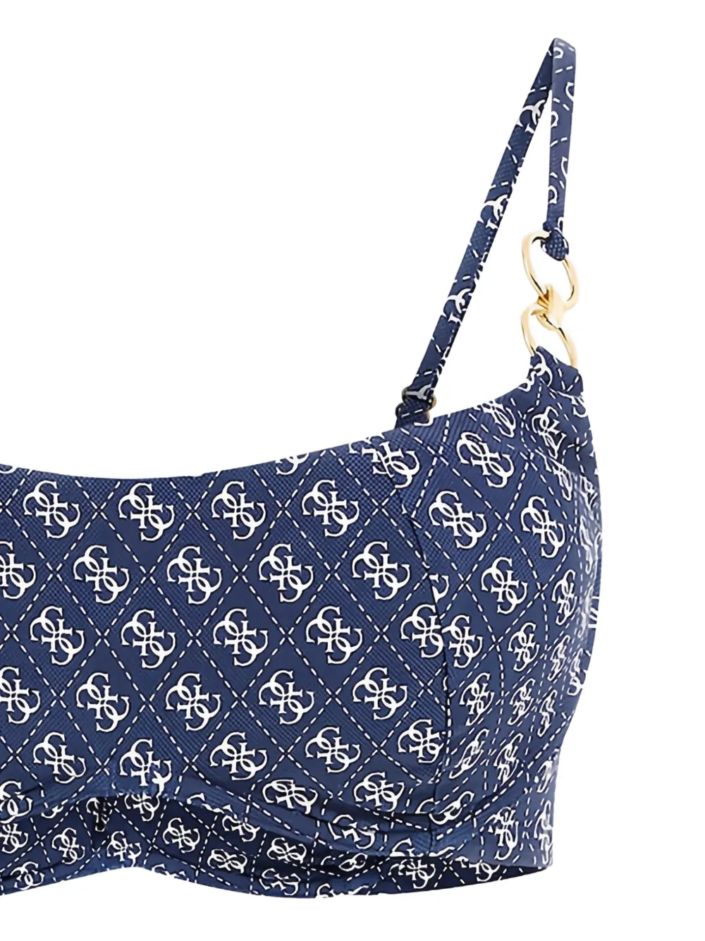 GUESS USA Bikini met monogramprint en ringdetail Blauw