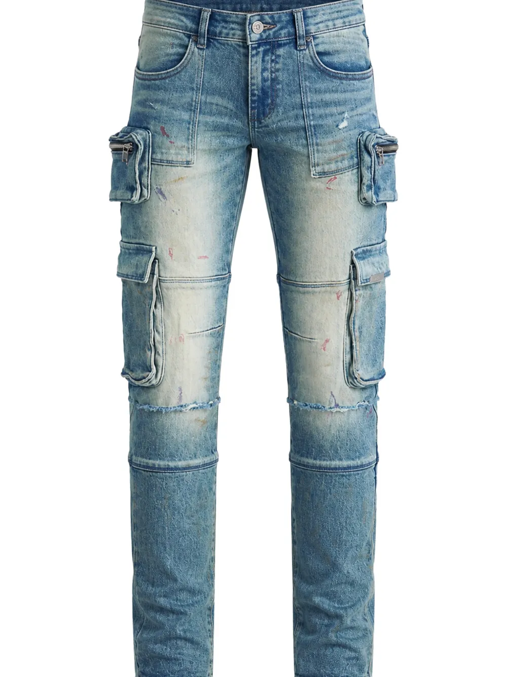 RTA Gerafelde cargo jeans Blauw