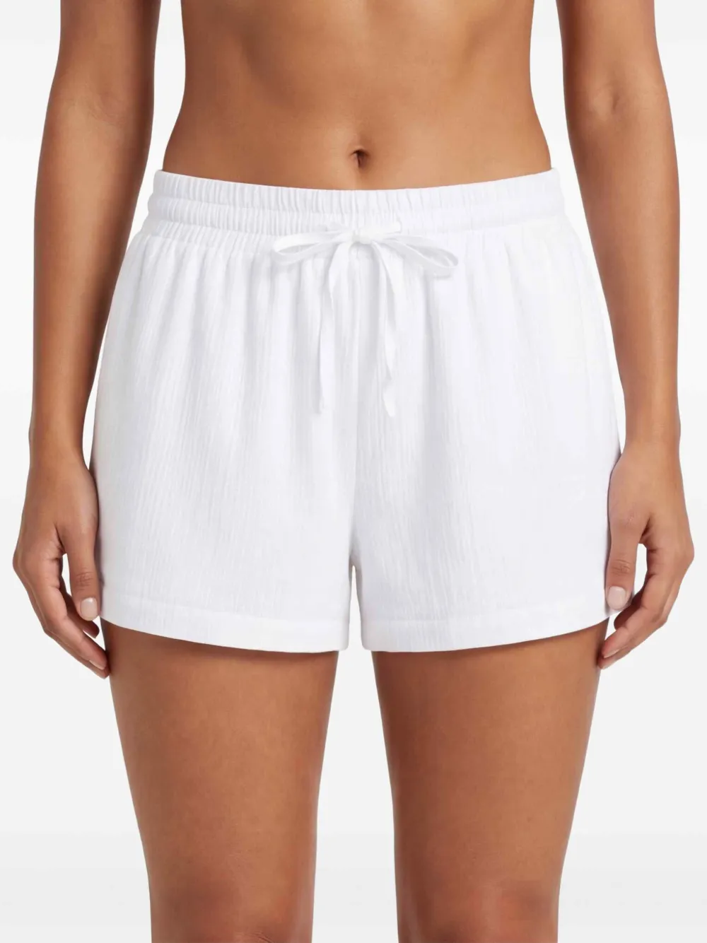 Seafolly Shorts met trekkoord en gekreukte textuur Wit