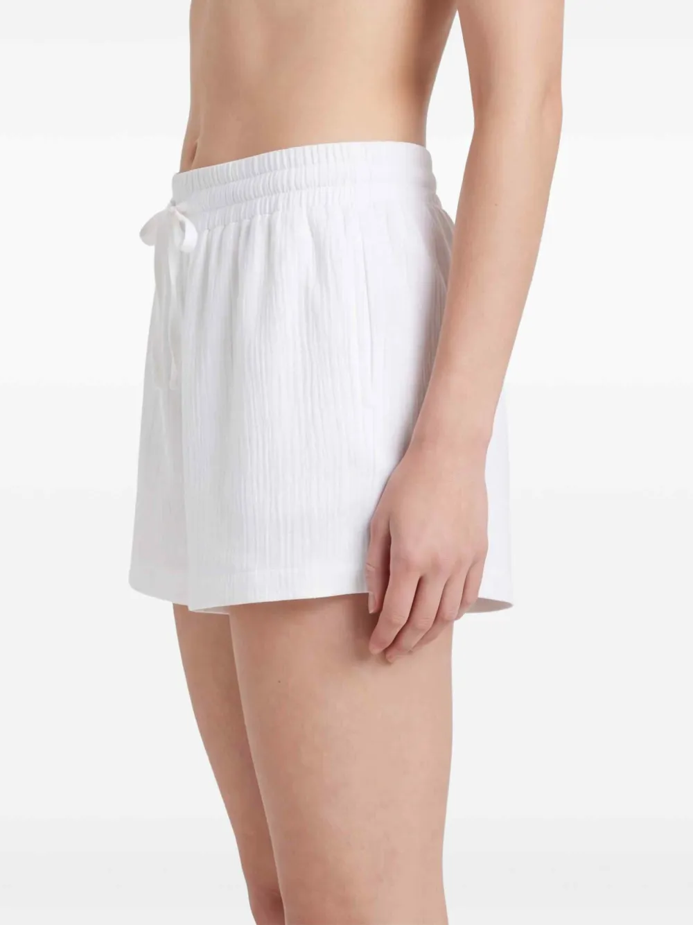 Seafolly Shorts met trekkoord en gekreukte textuur Wit
