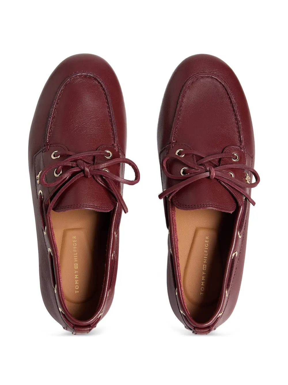Tommy Hilfiger lace-up leather loafers Rood