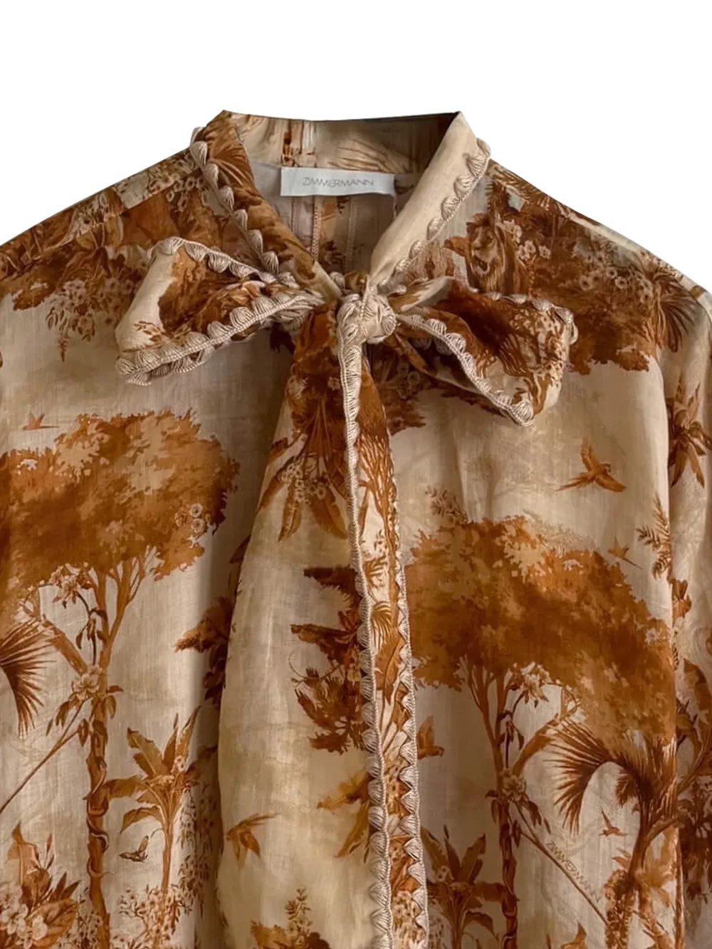 ZIMMERMANN Blouse met safari print Bruin