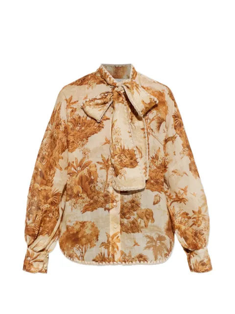 ZIMMERMANN blusa con estampado safari