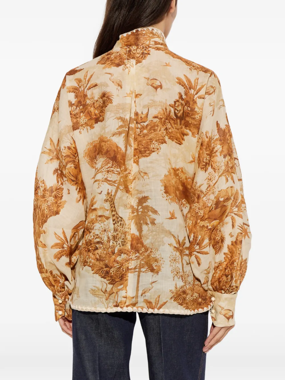 ZIMMERMANN Blouse met safari print Bruin