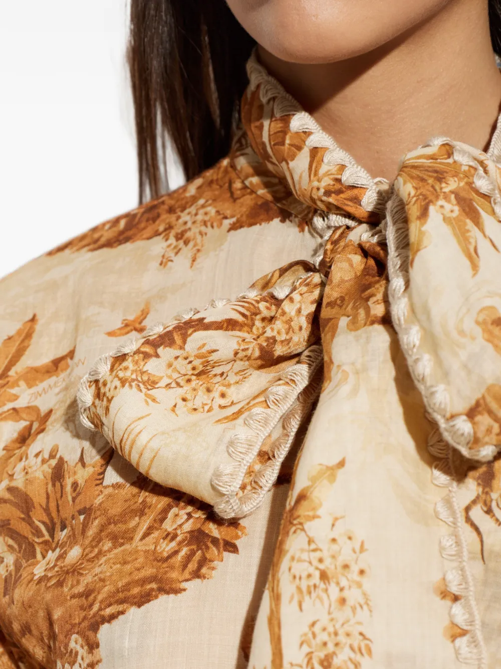 ZIMMERMANN Blouse met safari print Bruin