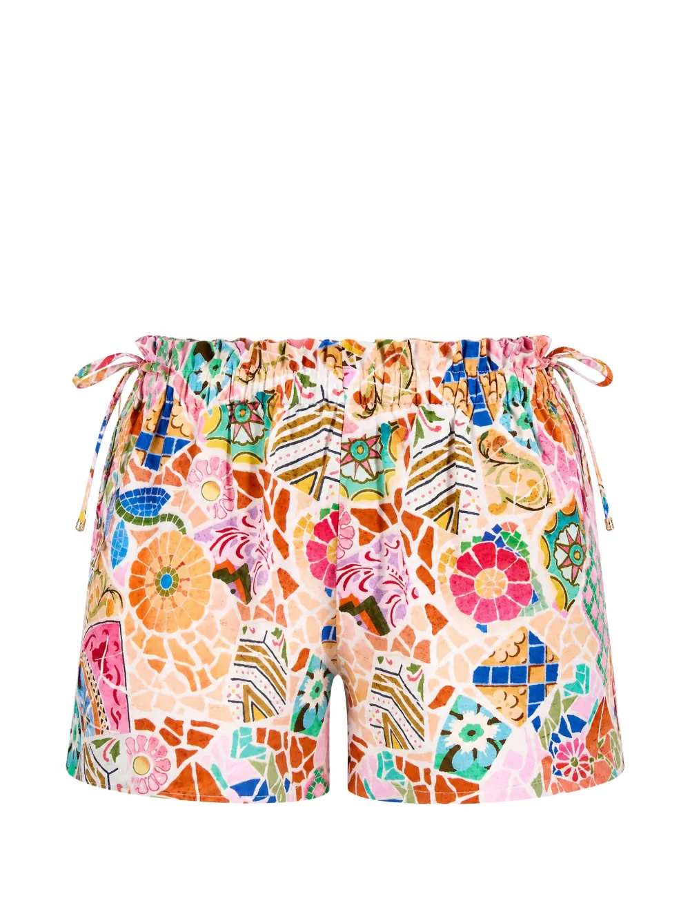 Seafolly mosaic-print drawstring mini shorts - Rosa