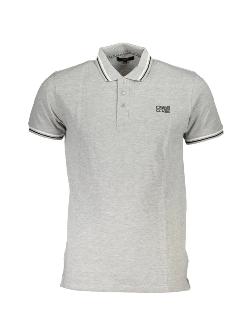 Cavalli Class logo-print striped-trim polo shirt