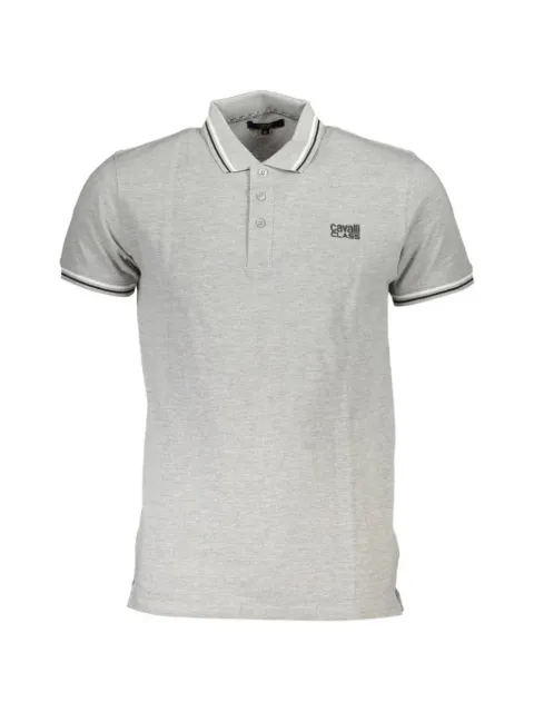 Cavalli Class logo-print striped-trim polo shirt