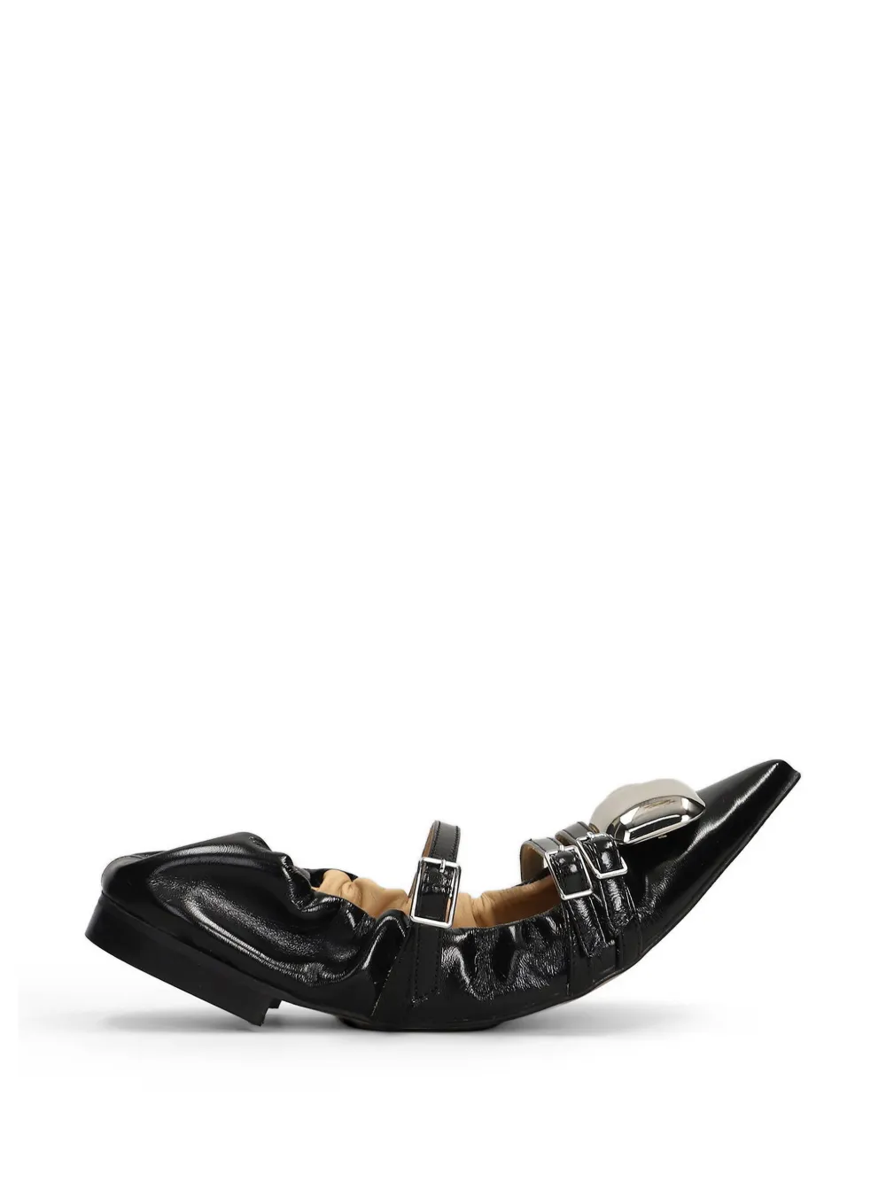 ALCHIMIA buckle-detail pointed-toe ballet flats - Nero