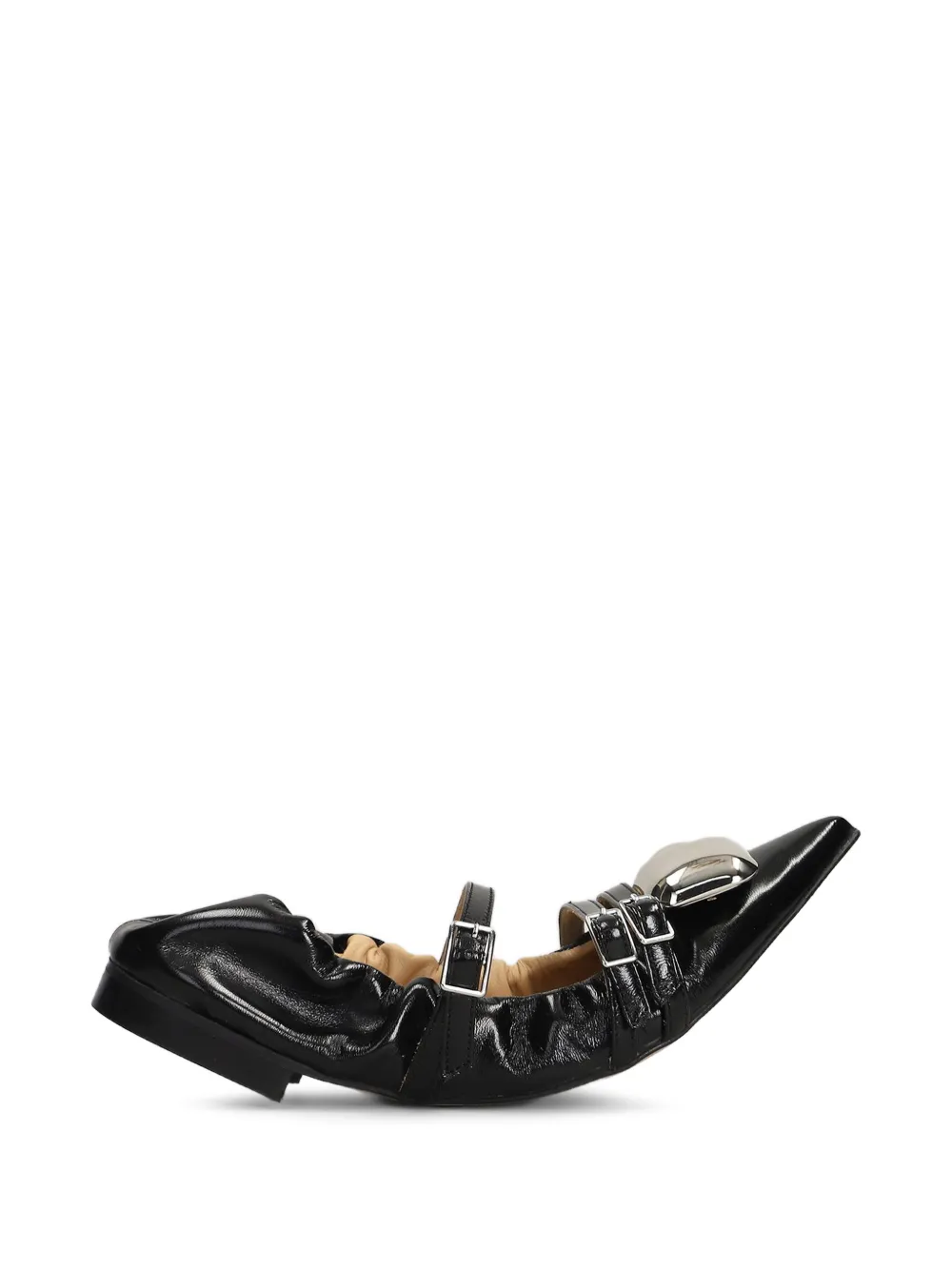 ALCHIMIA buckle-detail pointed-toe ballet flats - Nero