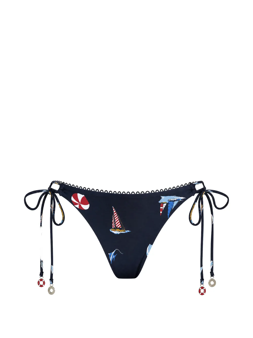 Seafolly graphic-print tie side bikini bottoms - Blu