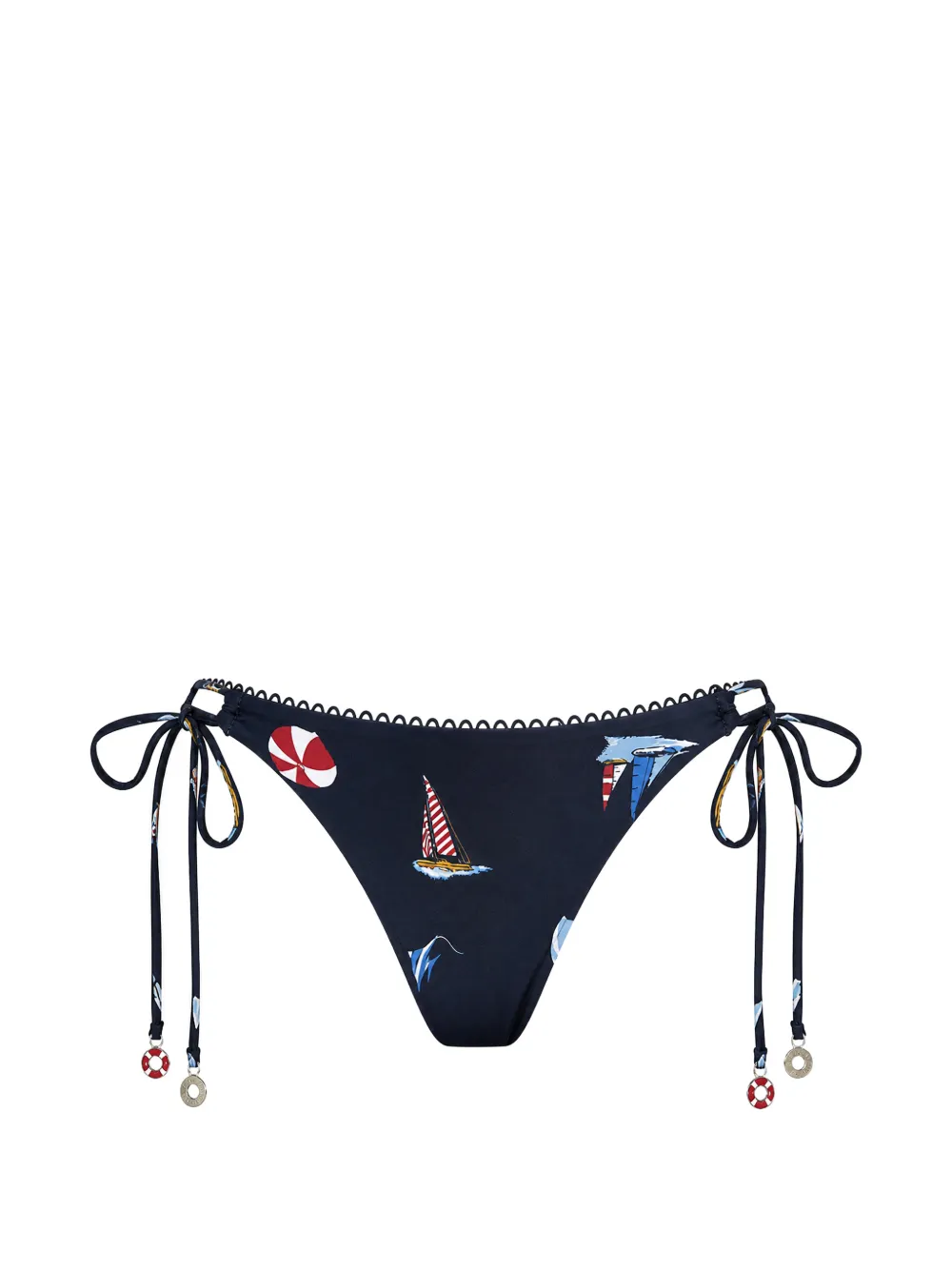 Seafolly graphic-print tie side bikini bottoms - Blu