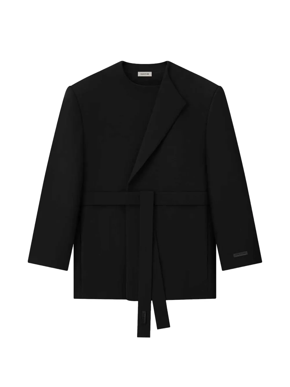 Fear Of God Crewneck belted wrap-design jacket - Schwarz