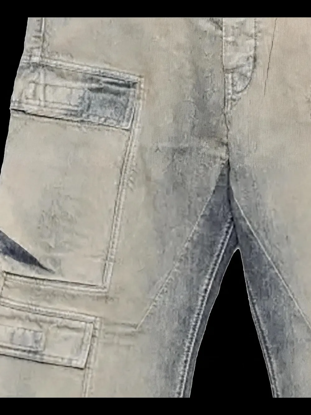 Rick Owens DRKSHDW Cargo jeans met acid wassing Blauw