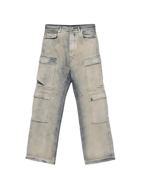 Rick Owens DRKSHDW jeans cargo con efecto lavado ácido