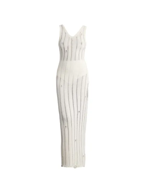 Laneus distressed ribbed-knit dress