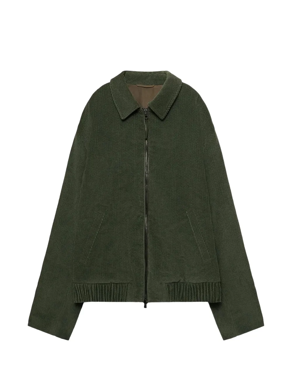 The Elder Statesman waffle-knit corduroy jacket - Verde