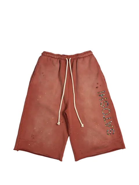 SATOSHI NAKAMOTO Drifter crystal-embellished shorts