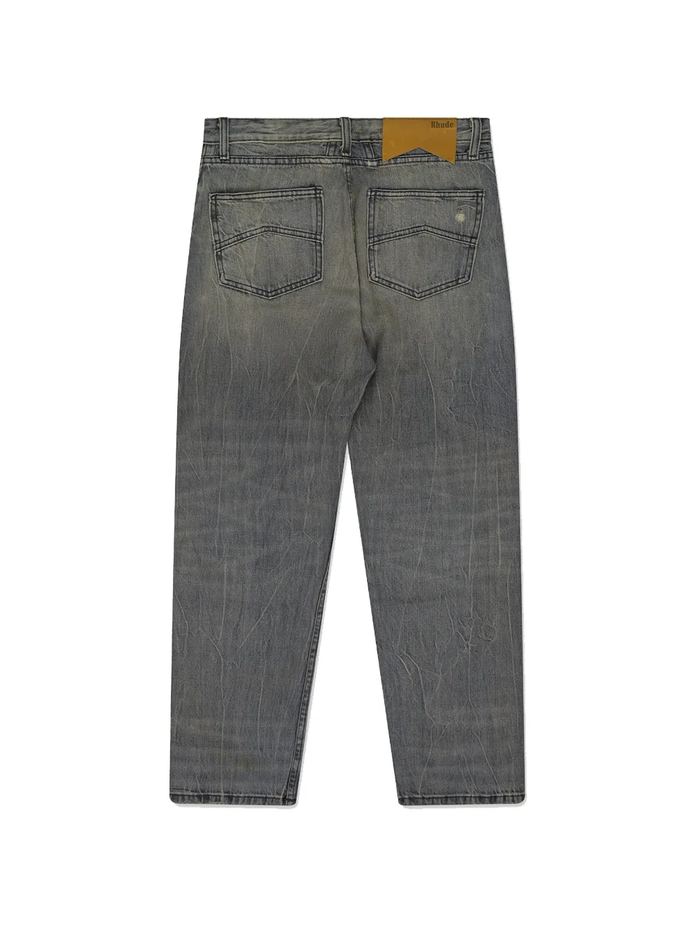  Rhude Vaqueros Rectos Con Efecto Desgastado - Gris 