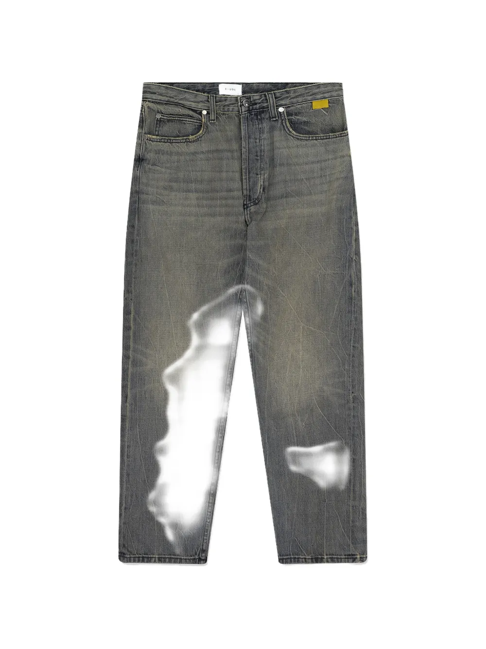 RHUDE whiskered straight-leg jeans - Grigio