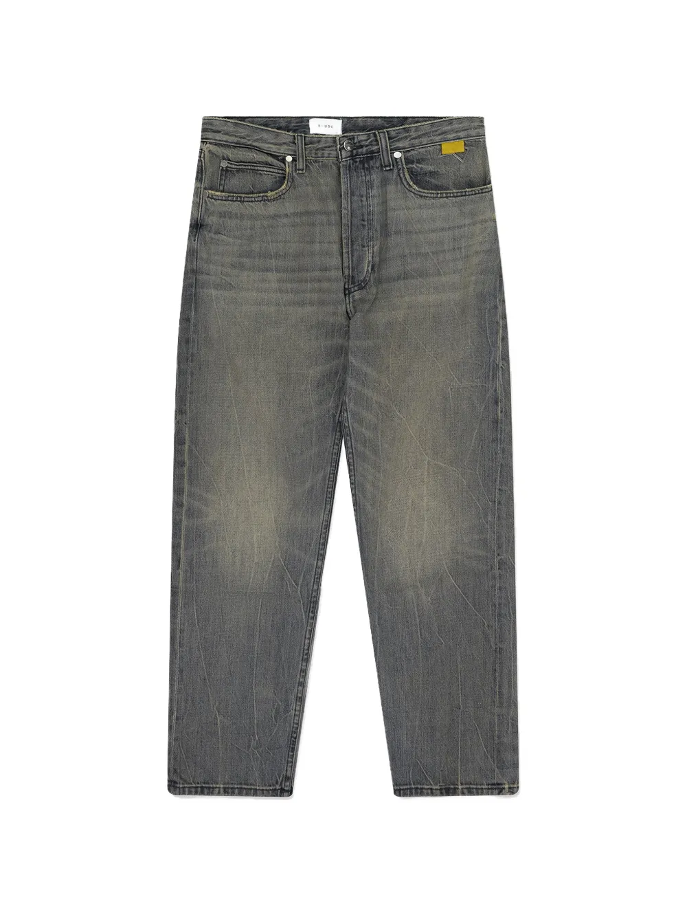 RHUDE whiskered straight-leg jeans - Grigio