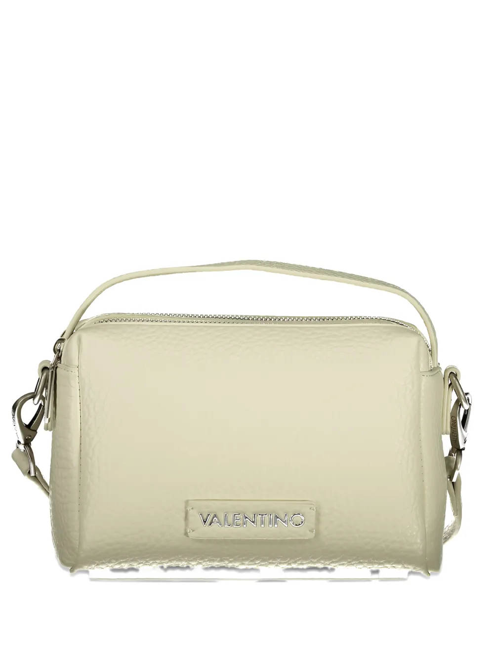 MARIO VALENTINO Willowy pebbled logo-plaque tote bag - White