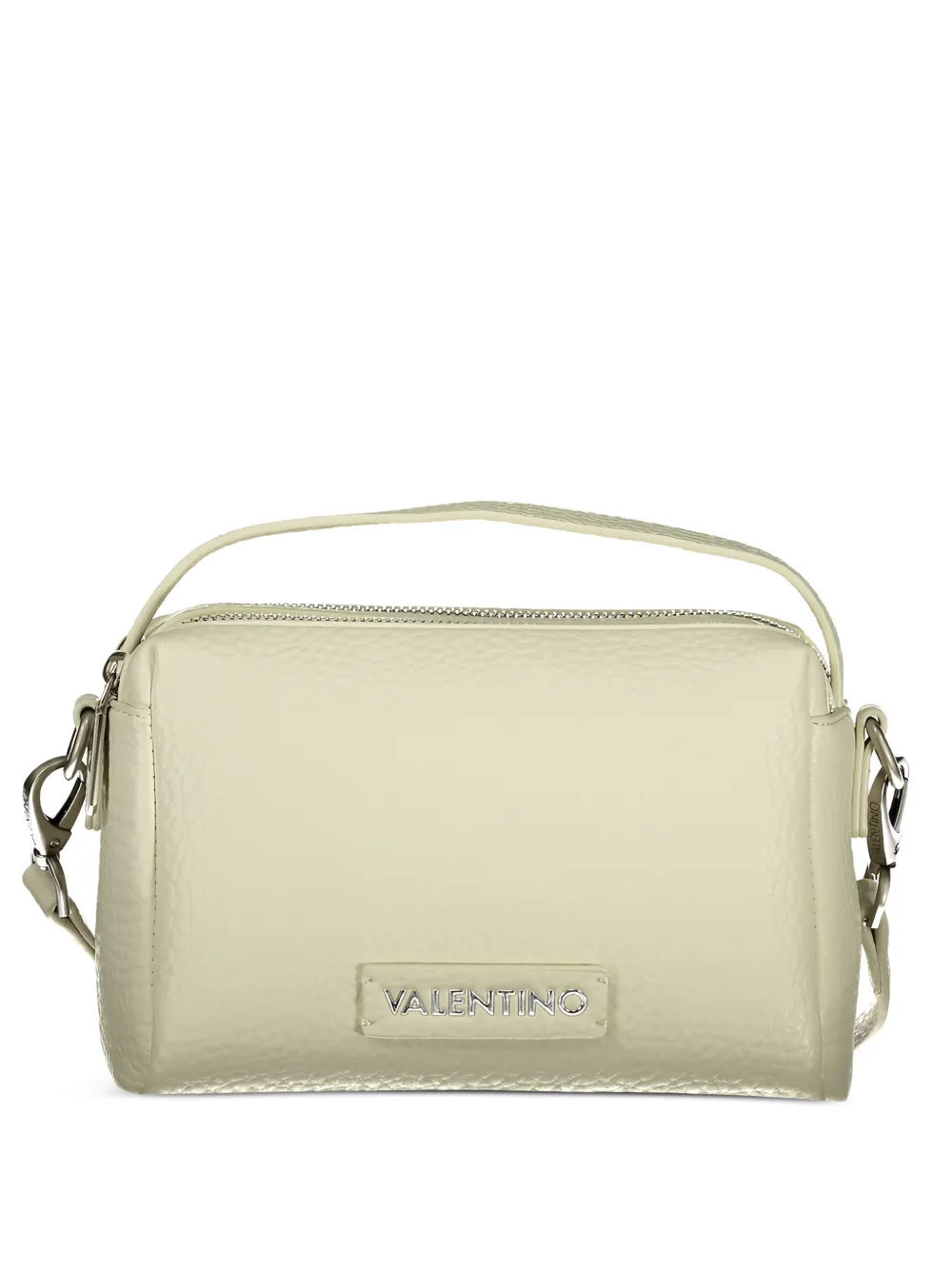 MARIO VALENTINO Willowy pebbled logo-plaque tote bag - White