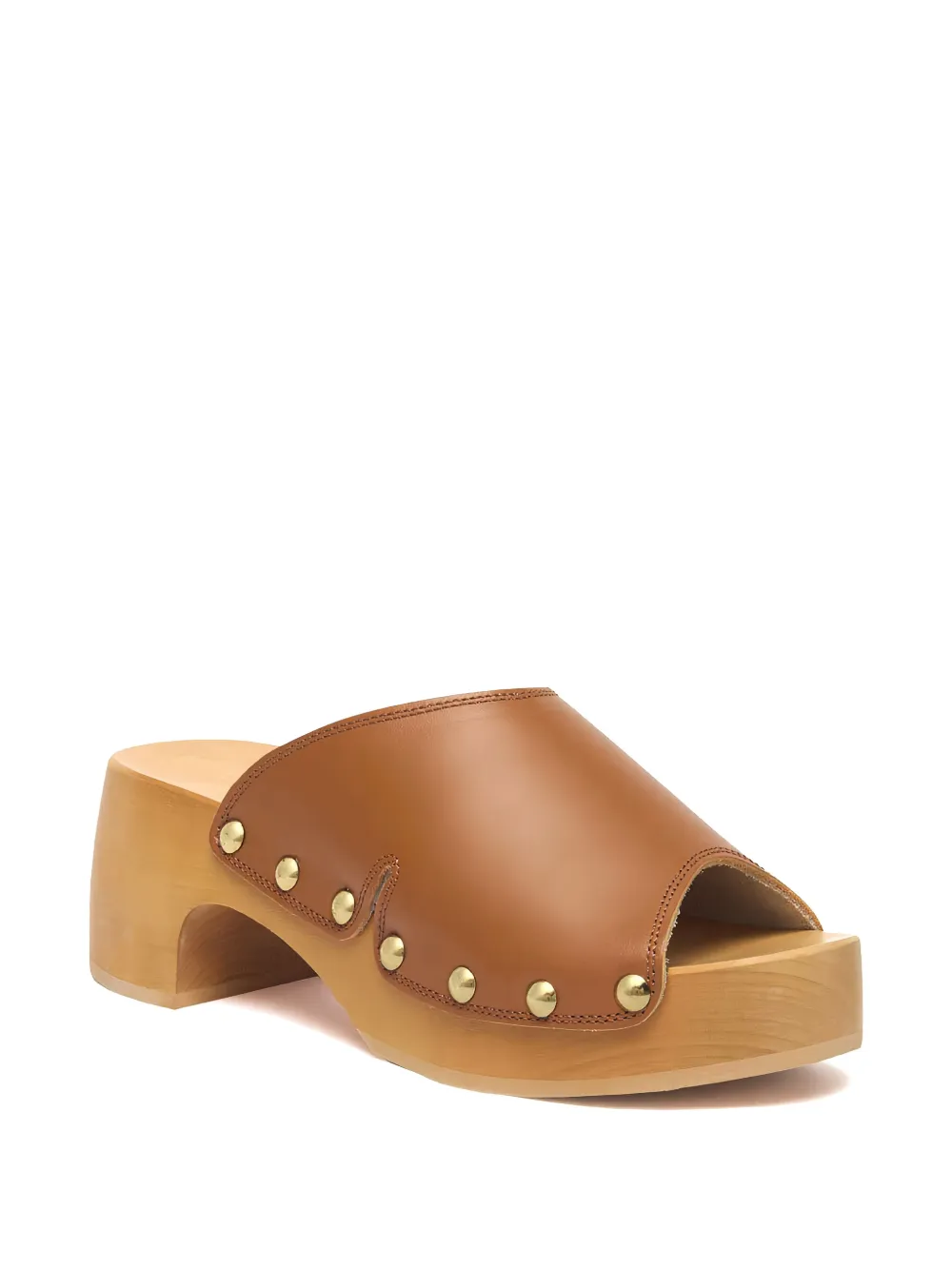 Scholl Leren sandalen met studs Bruin