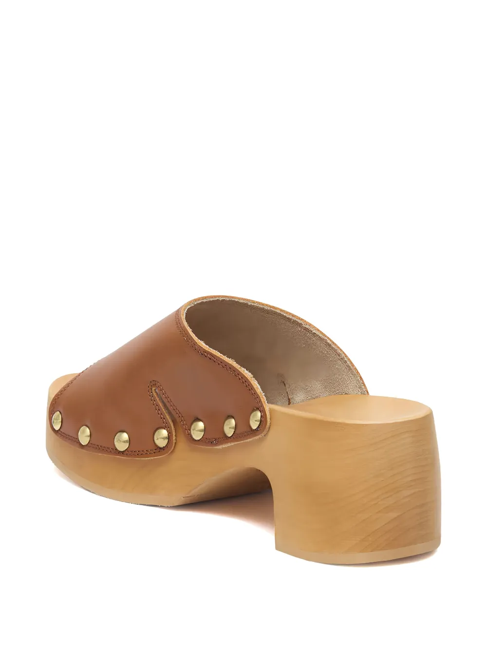 Scholl Leren sandalen met studs Bruin