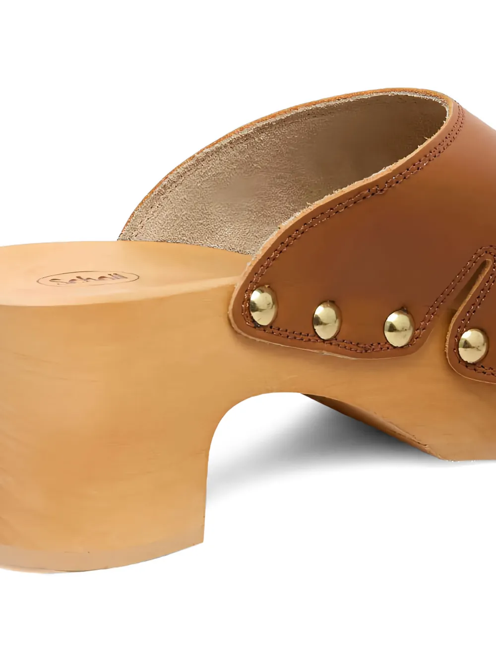 Scholl Leren sandalen met studs Bruin