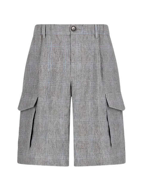 Herno plaid-pattern cargo shorts