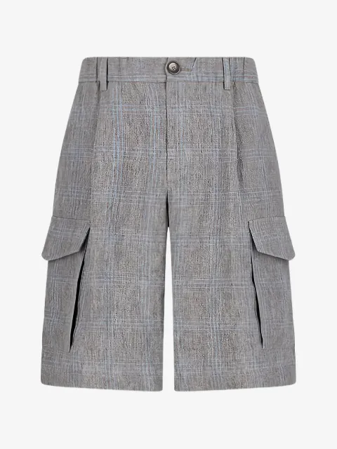 Herno plaid-pattern cargo shorts