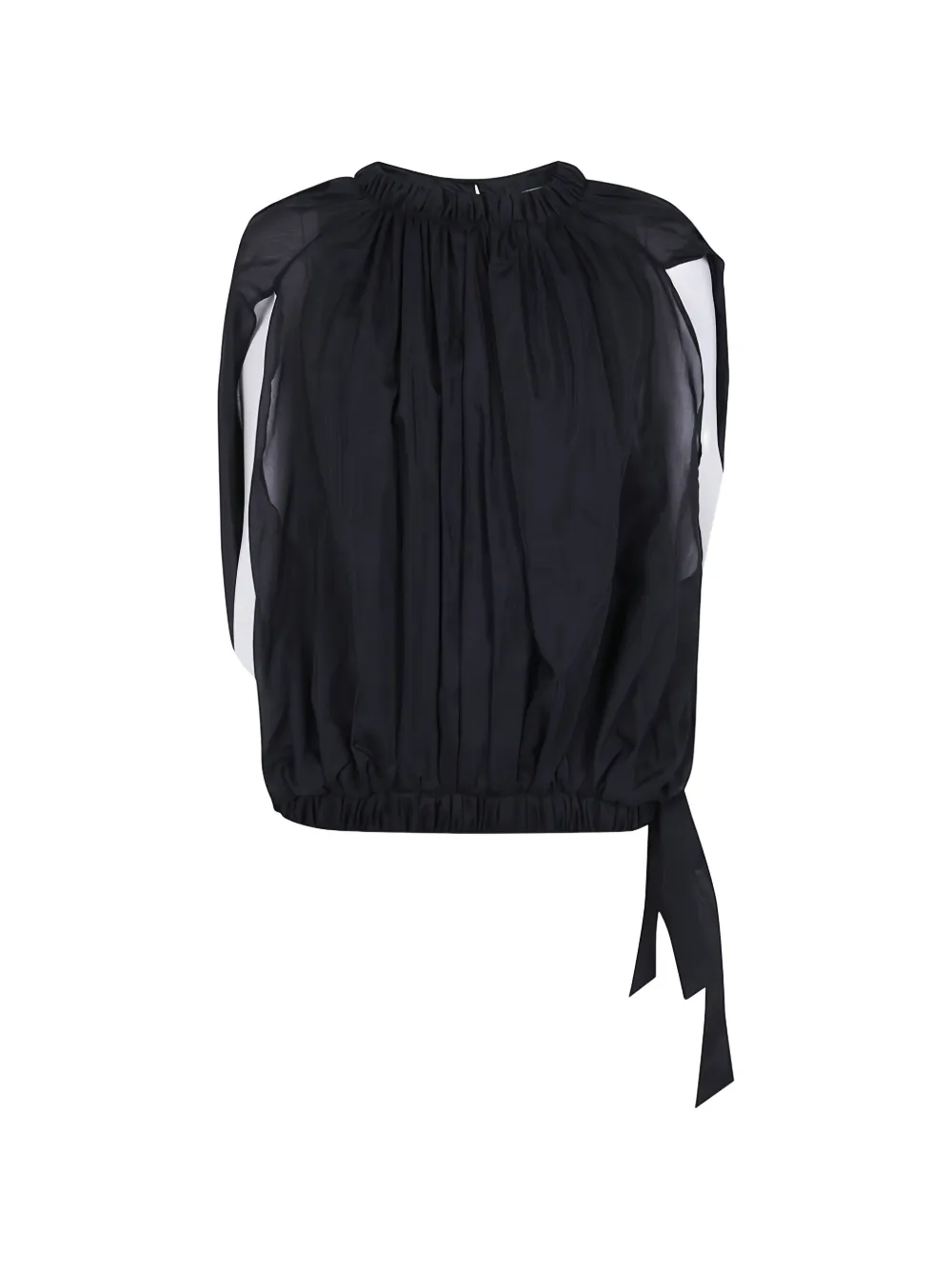 Semicouture gathered sleeveless blouse - Nero