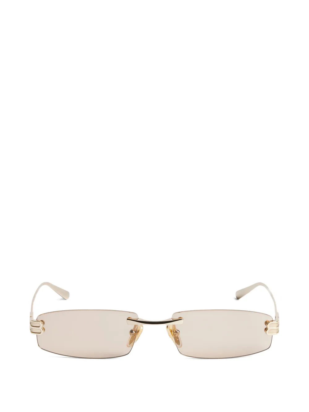 Balenciaga Gossip S rectangle-frame sunglasses - Oro