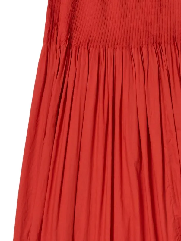 Auralee Pleated Tiered Maxi Skirt | レッド | FARFETCH JP