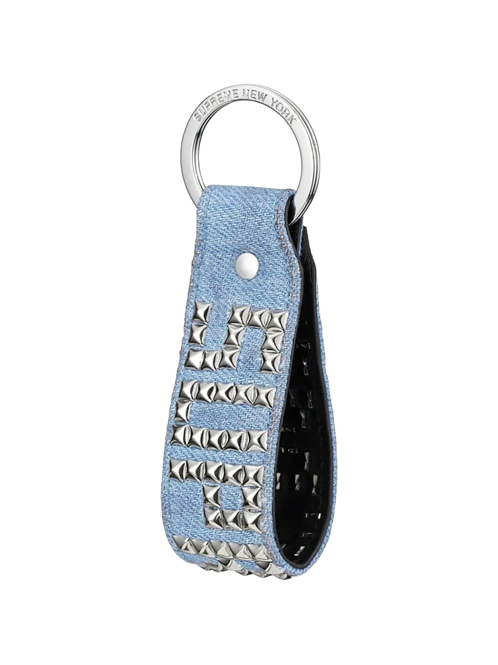 Supreme Denim sleutelhanger met studs Blauw