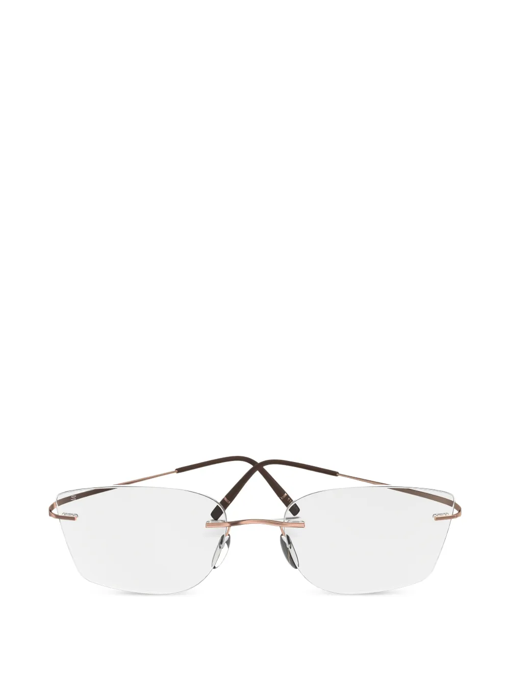 Silhouette Occhiali geometrici Titan Minimal Art Stellar con montatura a giorno - Rosa