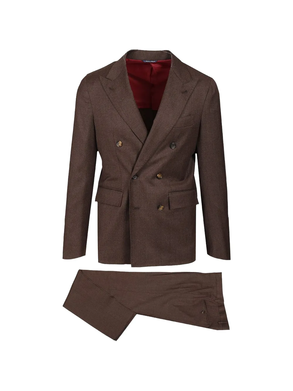 Al Duca D’Aosta 1902 double-breasted flannel suit - Marrone