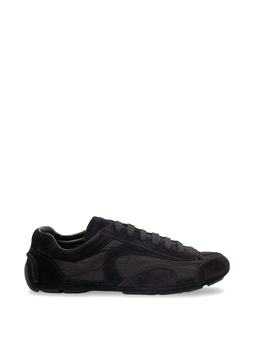 Prada panelled lace-up sneakers - Schwarz