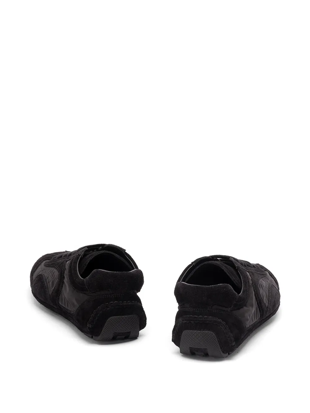 Prada panelled lace-up sneakers Zwart