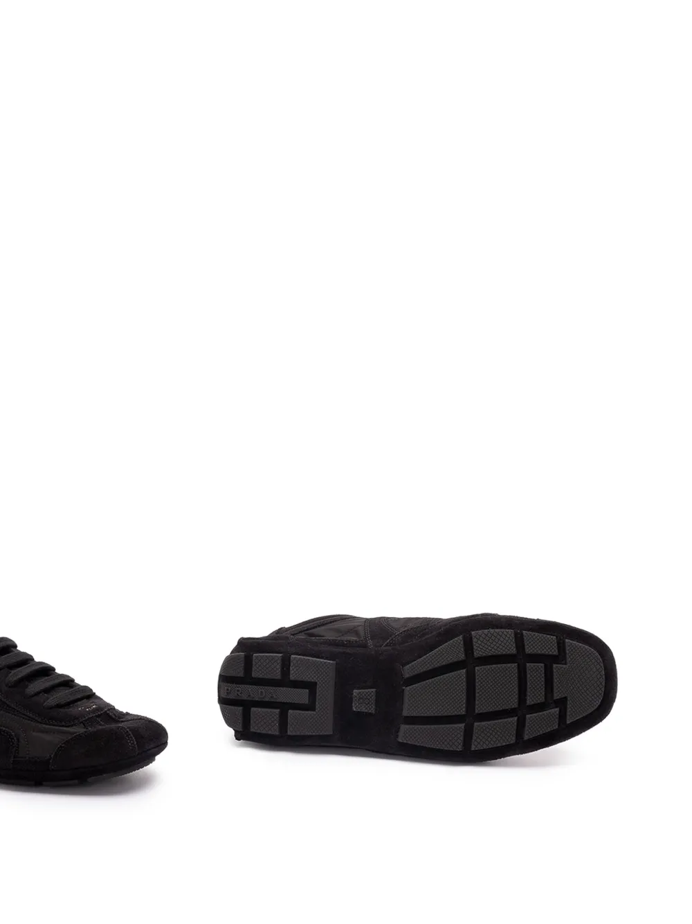 Prada panelled lace-up sneakers Zwart