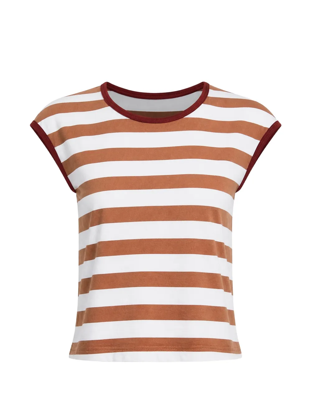 R13 striped contrast-trim T-shirt - Bianco