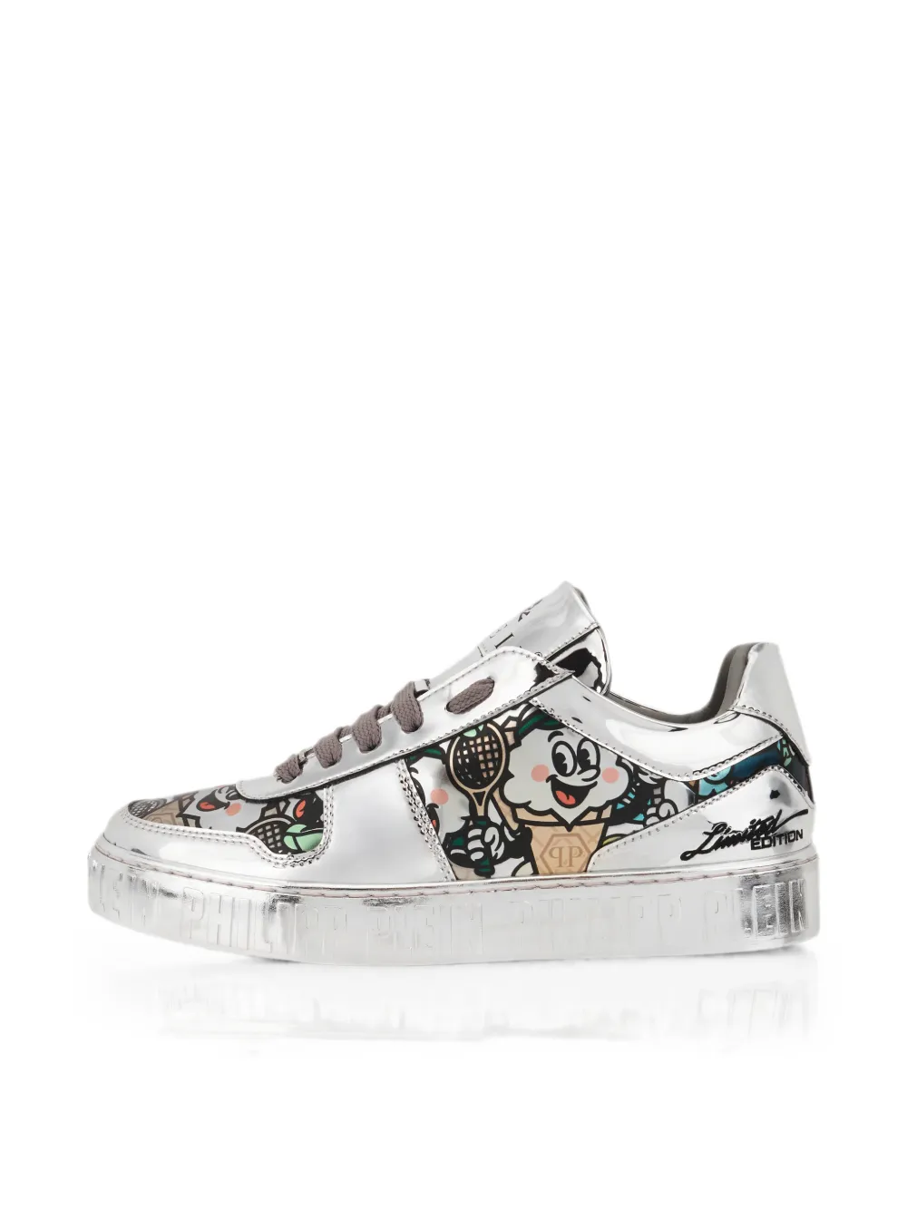Philipp Plein 3D Ice Cream mirror-effect sneakers Zilver