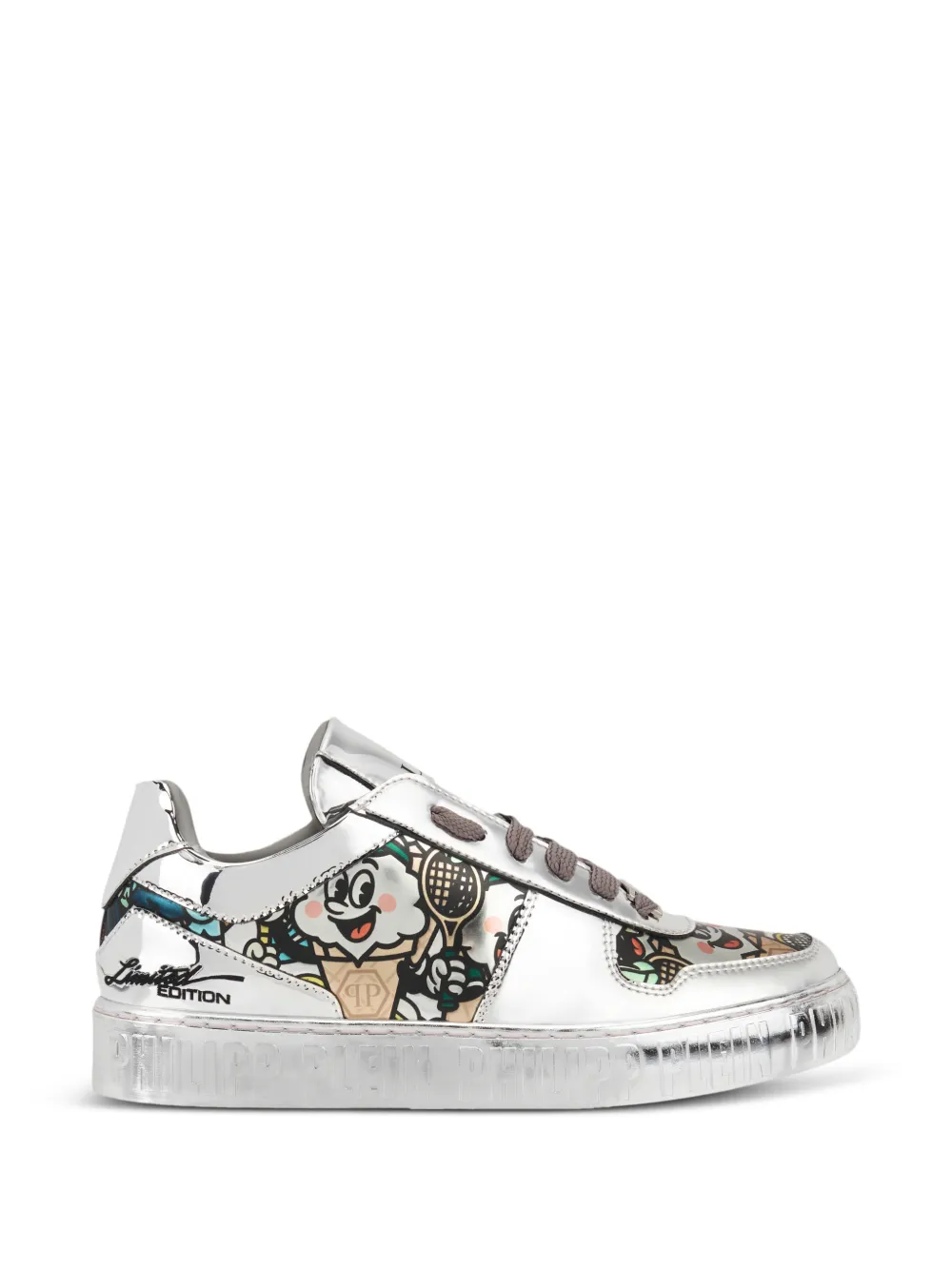 Philipp Plein 3D Ice Cream mirror-effect sneakers - Argento