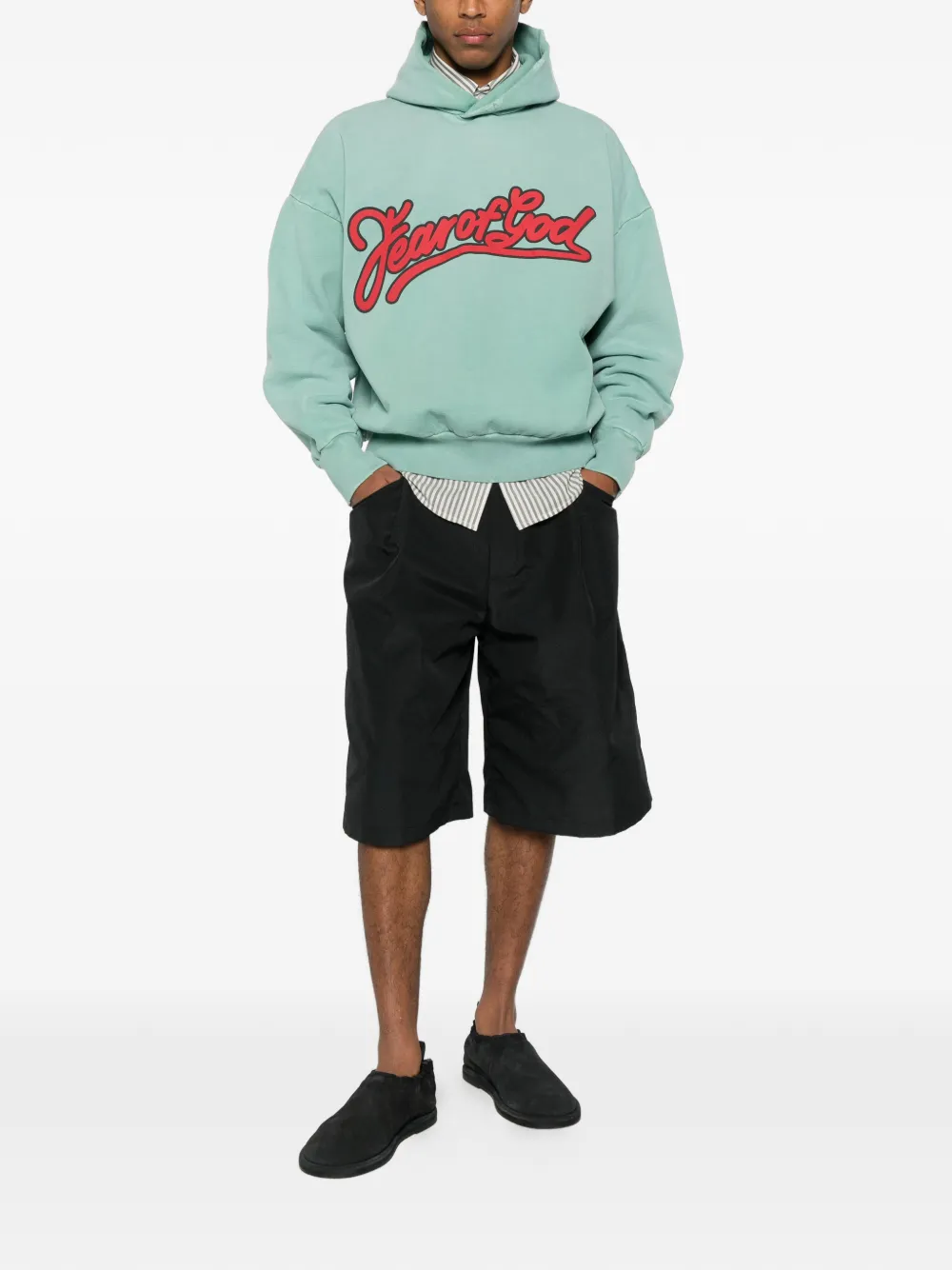 Fear Of God Hoodie met logoprint Groen